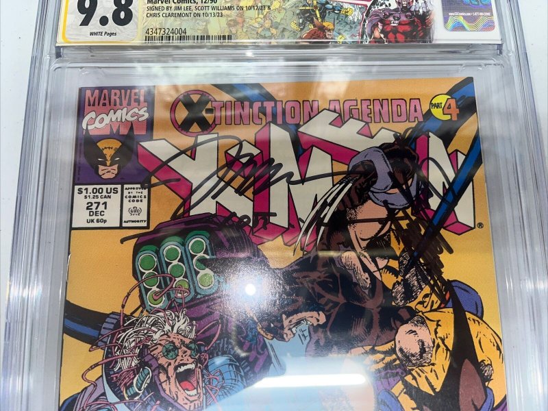 X - Men  (1990) # 271 (CGC 9.8 SS) Signed Jim Lee • Williams • Chris Claremont