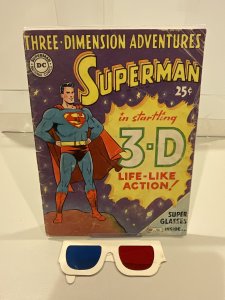 Three-Dimension Adventures: Superman 3-D 1953 G/VG Magazine Size! Subs. Glasses