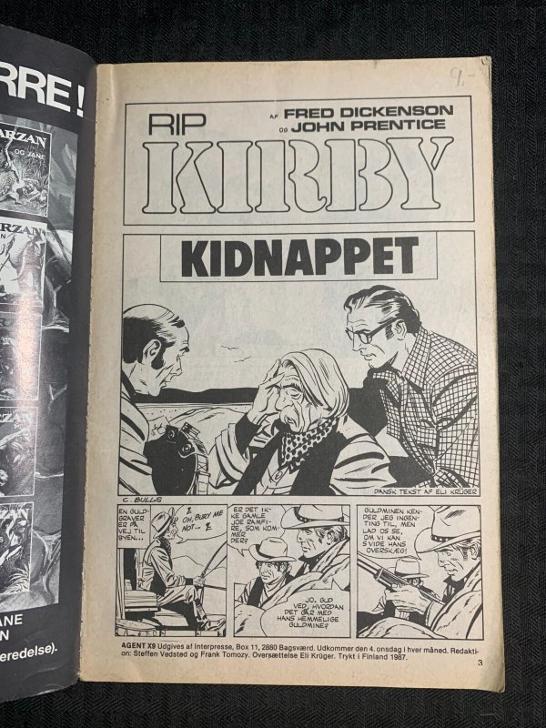 1987 AGENT X9 Finland Comic #107 VG 4.0 Rip Kirby / Steve Canyon