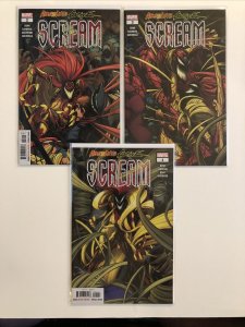 Complete Set Absolute Carnage Scream #1-3 Venom Symbiote Bunn Sandoval