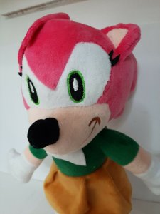 Super Sonic The Hedgehog AMY ROSE Plush Doll  W/Suction Cup 10” NWOT