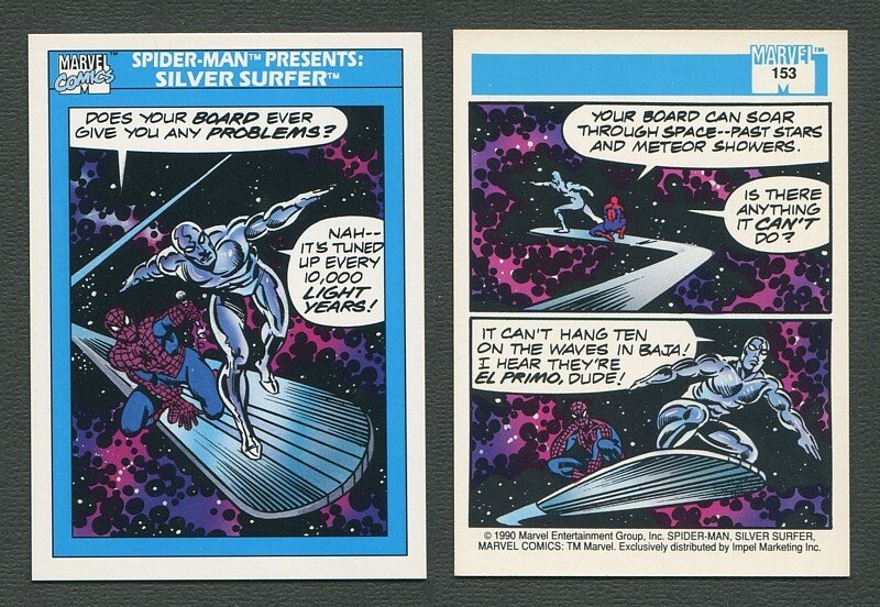 2 90s Comic Books Silver Surfer Captain America With Trading Card ph