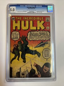 Incredible Hulk (1962) # 3 (CGC 5.0) 1st App Ringmaster Circus Crime !