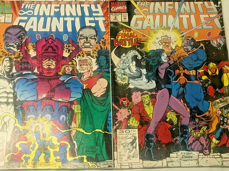 INFINITY GAUNTLET#1-6 VF/NM LOT 1991 THANOS MARVEL COMICS