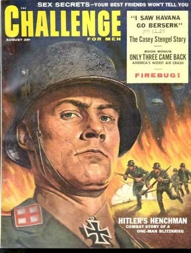 CHALLENGE 1959 AUG-NAZI TERROR COVER-PULP FN 