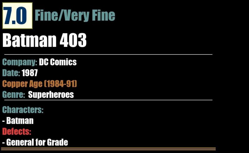 Batman 403 (1987) FN/VF DC Comics