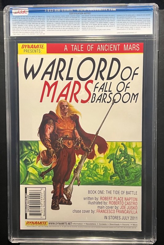 Warlord of Mars: Dejah Thoris #3 - Dynamic Forces Variant (2011) CGC 9.8
