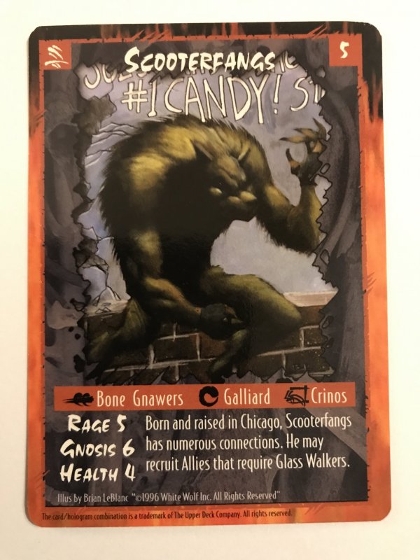 SCOOTERFANGS : RAGE LEGACY of the TRIBES Character CCG Card; White Wolf TCG