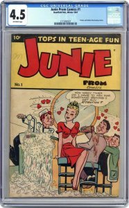 Junie Prom Comics #1 Deerfield 1947 CGC 4.5 VG+ Golden Age Good Girl Teen Humor