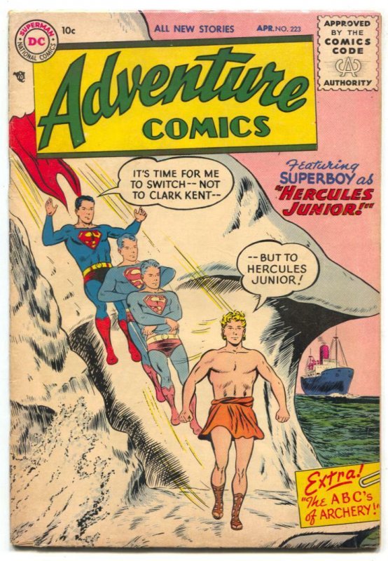 Adventure Comics #223 1956- SUPERBOY- Aquaman- Green Arrow FN