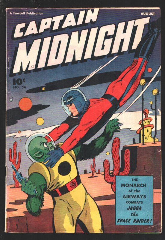 Captain Midnight #54 1947-Alien cover-sci-fi issue-Jagga the Space Raider app...