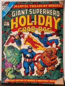 GIANT SUPERHERO HOLIDAY GRAB-BAG TREASURY EDITION #1, VG/FN 1974, Spider-man