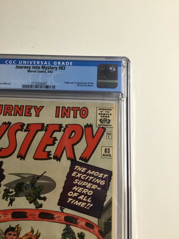 Journey Into Mystery 83 Cgc 6.5 White Pages Marvel Silver Age 1st App Thor