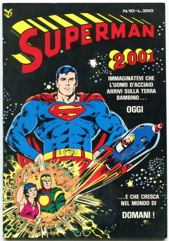 Superman #10 1976- Italian comic- origin issue- Green Lantern VF-