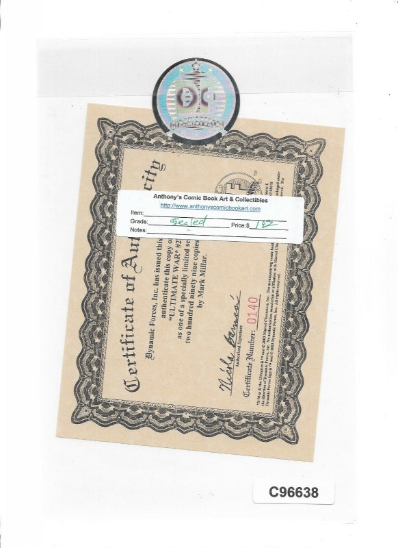 ULTIMATE WAR #2 - 140 OF 299, VS ULTIMATE X-MEN! - (SEALED) 2003