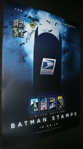 Batman Stamps US Postal Service Ad Poster - 2014 Stamped & Signed by the Artist