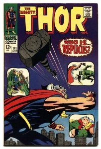 THOR #141 comic book 1967 MARVEL COMICS Replicus KIRBY ART VF- 