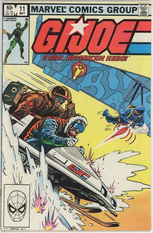 G.I. Joe #11 (1982) - 5.5 FN- *1st App Wild Bill, Snow Job, Gung Ho/1st Print* 