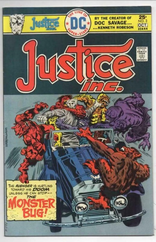 JUSTICE INC #3, VF, Jack Kirby, The Monster Bug, 1975, more in store