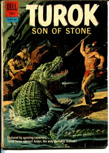 Turok Son Of Stone #28 1962-Dell-pre-historic Indians-alligator attack-G