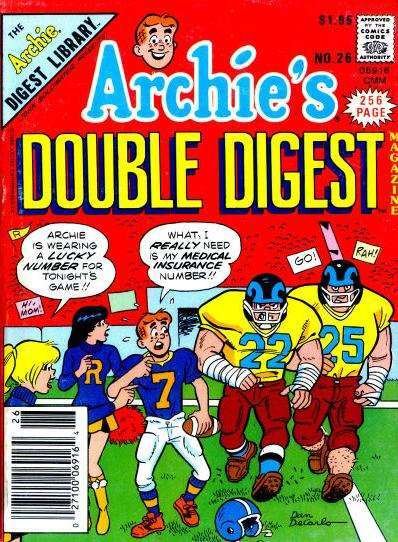 Archie's Double Digest Magazine #26 FN ; Archie | Football 256 Pages