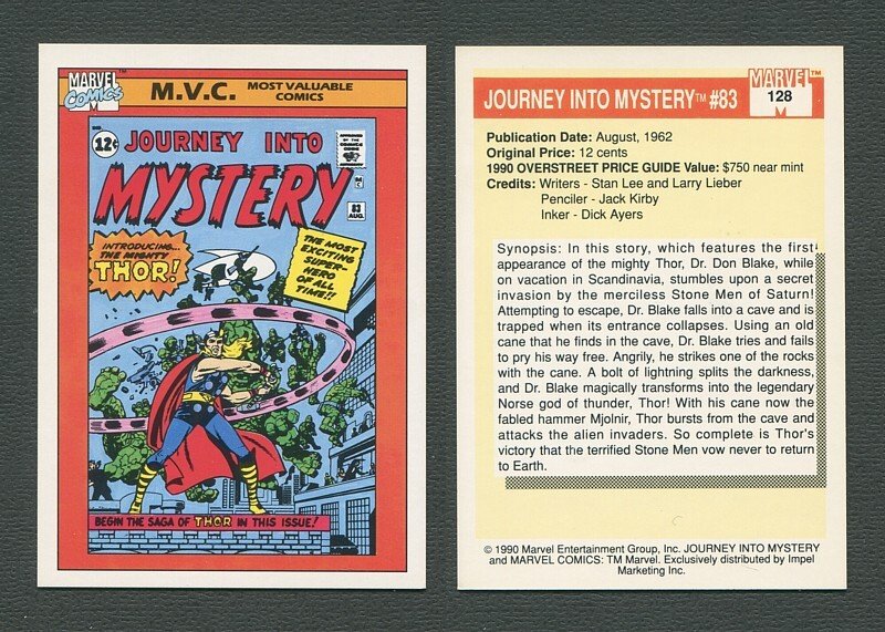 1990 Marvel Comics Card  #128 (Journey Into Mystery #83 Cover) NM-MT