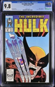 INCREDIBLE HULK #340 CGC 9.8  WOLVERINE COVER TODD MCFARLANE WHITE PAGES 1012