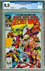 Marvel Super Heroes Secret Wars #1 (1984) CGC 8.0! White Pages!