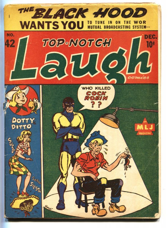 TOP-NOTCH LAUGH #42-1943-BLACK HOOD cover-ARCHIE-Golden-Age comic book