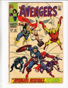 Avengers [1968 Marvel] #58 origin of the vision ROY THOMAS & JOHN BUSCEMA