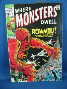 WHERE MONSTERS DWELL 7 VG+ 1971