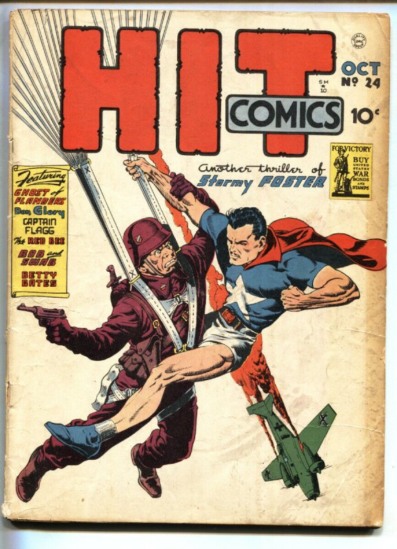 HIT COMICS #24-Red Bee-Reed Crandall-GOLDEN-AGE RARE COMIC BOOK