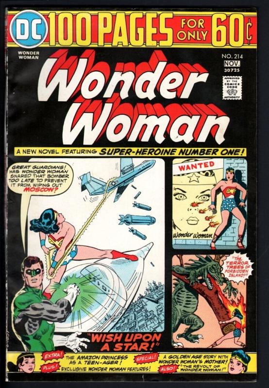 WONDER WOMAN #214 1974-100 page giant-DC BRONZE AGE-fn plus FN+