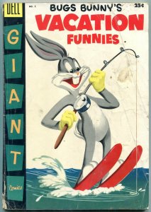 Bugs Bunny's Vacation Funnies #5 1955- Dell Giant- Water Skiing cover G/VG