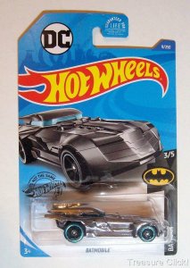 Hot Wheels - DC Batman - 2017 Batmobile - 9/250 - 3/5 - Chrome Blue Line Wheels 