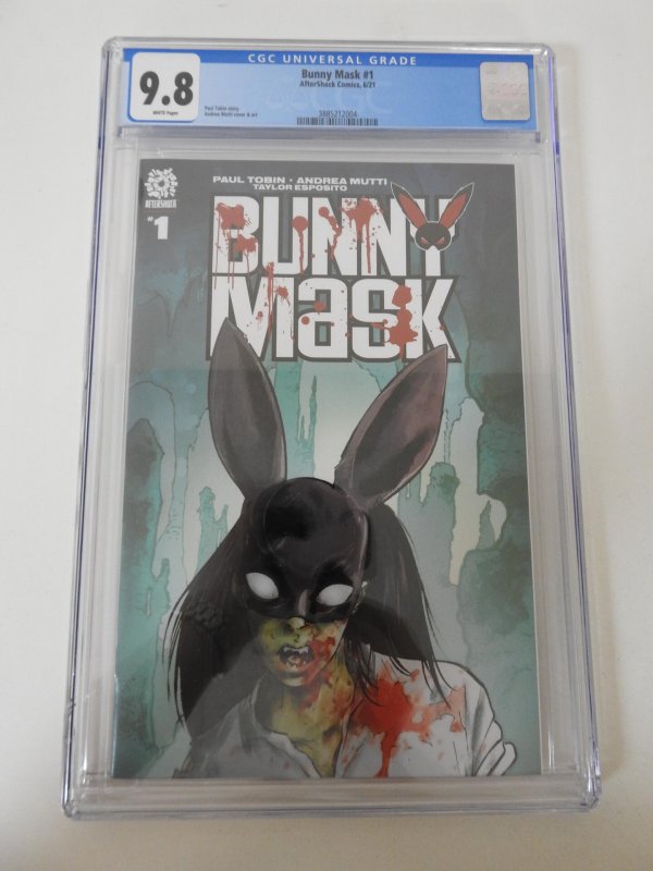 Bunny Mask #1 (2021) CGC 9.8! crack side of slab