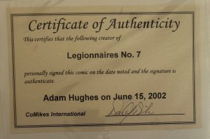 (1992) LEGIONNAIRES #7 SIGNED BY ADAM HUGHES w/COA!