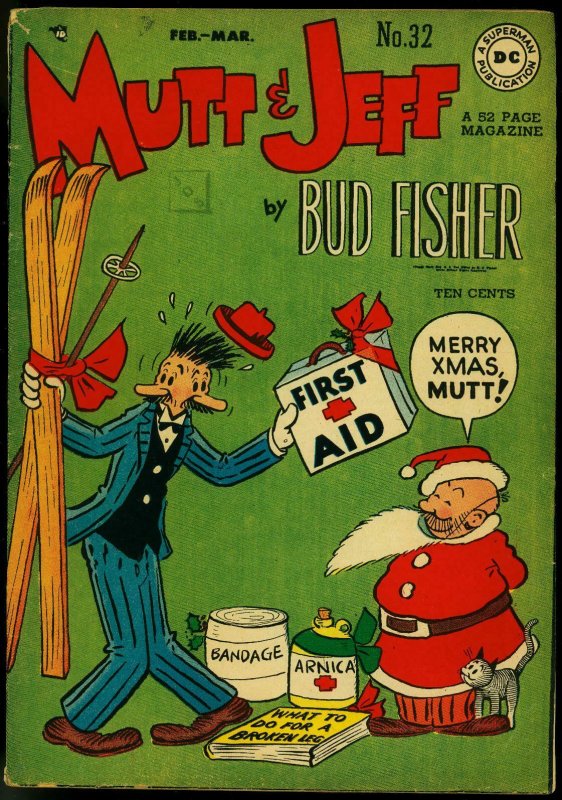 Mutt and Jeff #32 1948-Christmas Cover- DC Golden AGe Bud Fisher FN-