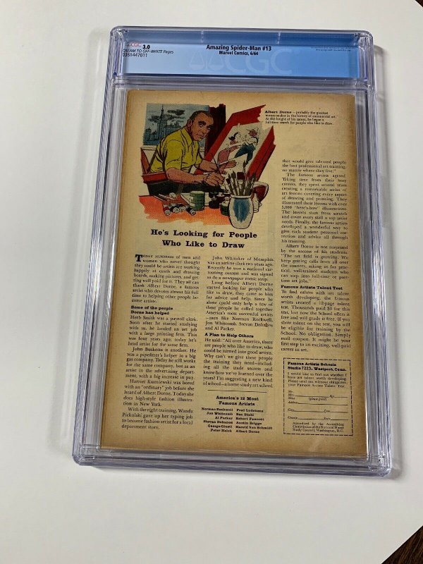 Amazing Spider-man 13 Cgc 3.0 1st Mysterio Marvel Silver Age