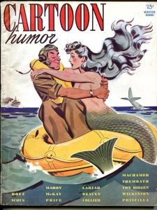 Cartoon Humor-Winter 1943-WWII era mermaid-cartoons-Machamer-Priscilla-VG/FN