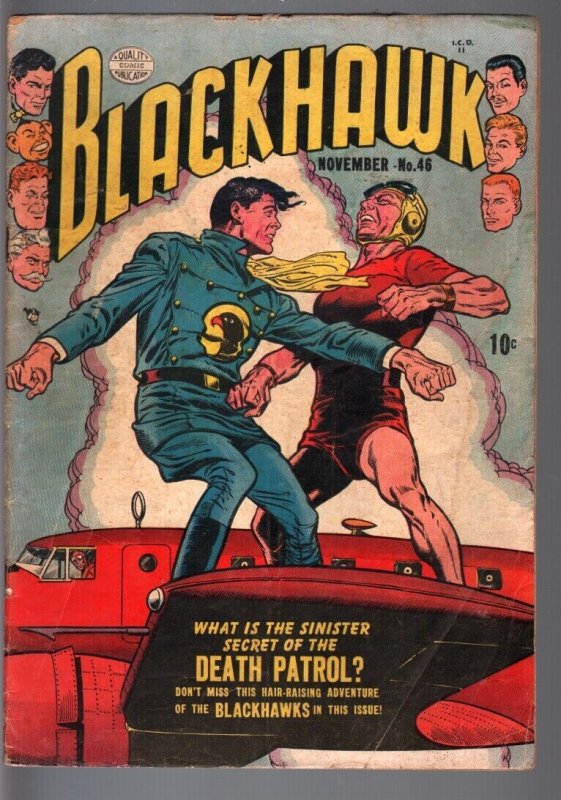 BLACKHAWK #46-1951-QUALITY-DEATH PATROL-REED CRANDALL-VG minus VG-