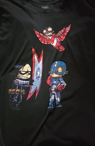 LG marvel falcon,capt America and bucky t-shirt