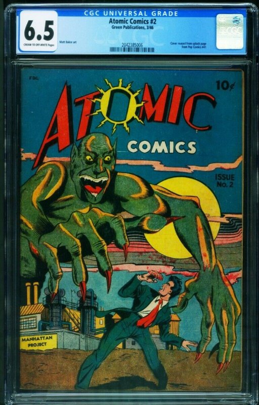 Atomic Comics #2 cgc 6.5 1946-Pre-Code Horror-Matt Baker-2042385006 