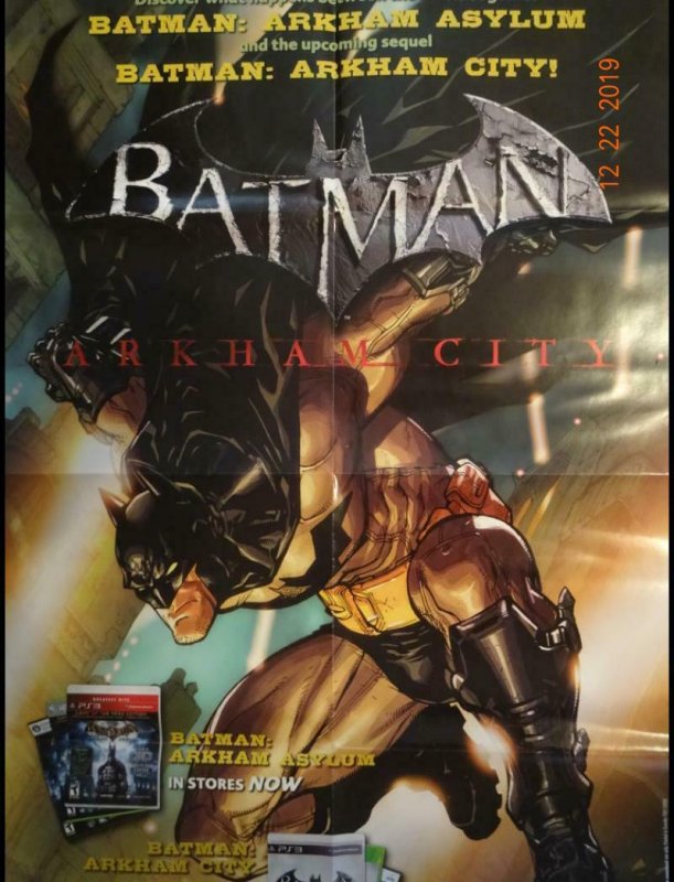 BATMAN ARKHAM CITY Promo Poster, 22 x 34, 2011, DC Unused more in our store 391