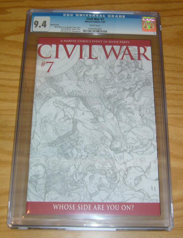 Civil War #7 CGC 9.4 michael turner 1:75 variant - captain america vs iron man 