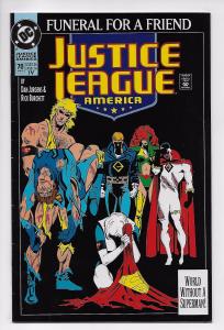 Justice League America #70 - 4th Printing / Funeral (DC, 1993) FN-