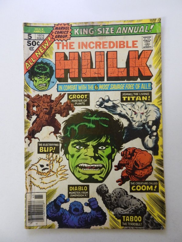 The Incredible Hulk Annual #5 (1976) 2nd appearance of Groot GD/VG see desc