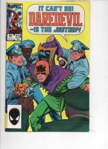 DAREDEVIL #218 NM-  Murdock, Jester, 1964 1985, more Marvel in store
