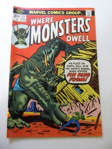 Where Monsters Dwell #21 (1973) FN Condition marker stamp fc