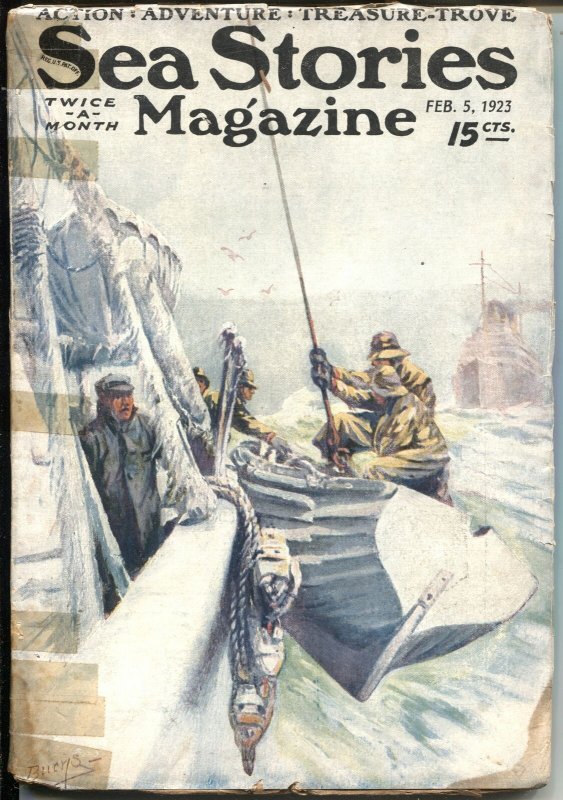 SEA STORIES--FEB 1923---ACTION--ADVENTURE--TREASURE--STREET & SMITH--PULP FIC... 